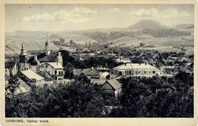 Панорама Добромиля, поштівка 1938 року