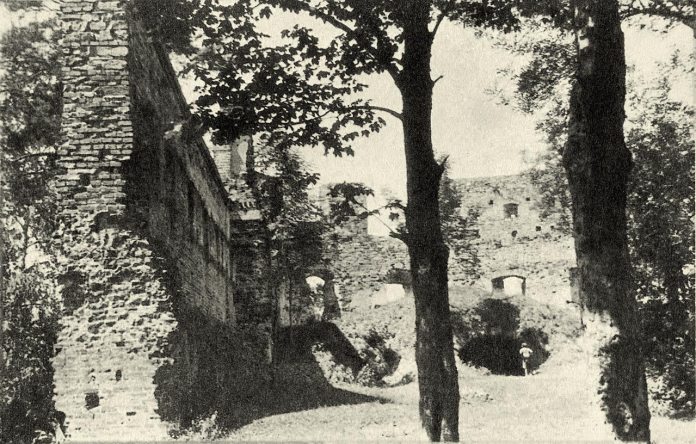 Замок Гербуртів в Добромилі, поштівка 1910 року